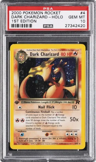 Dark Charizard #4, 1st Edition Holo, graded PSA 10