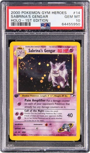 Sabrina's Gengar #14, 1st Edition, graded PSA 10