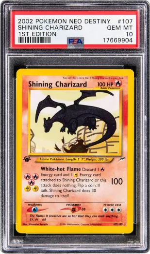 Shining Charizard #107, 1st Edition, graded PSA 10